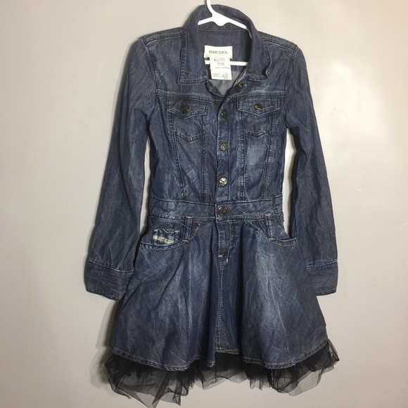 Diesel Girls denim dress with tulle skirt - Picture 2 of 9